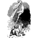 Devil aanvallende Saint Anthony van Padua vector afbeelding